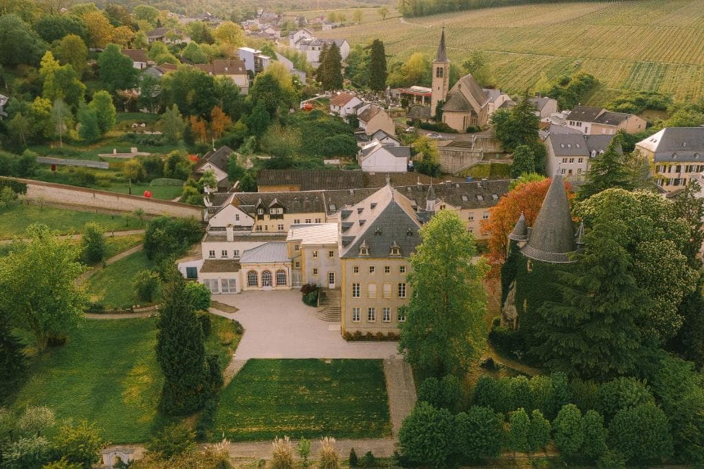 Vue aérienne du Château de Schengen